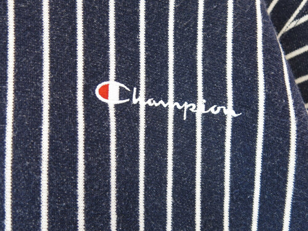 Champion チャンピョン チャンピオン パーカー ストライプ フード WARMUP PRODUCTS BEAD PROSHOP KO 裏起毛 ネイビー 紺 ロゴ 刺繍 羽 プリント バックプリント メンズ サイズM C3-J104 (TP-880)　　　　　　　　　　　　