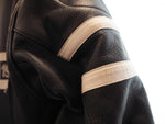 トライアンフ モーターサイクル TRIUMPH レザー シングル ライダース レザージャケット 革ジャン 本革  ライナー付き 黒 ジャケット ライン ブラック Sサイズ 101MT-131