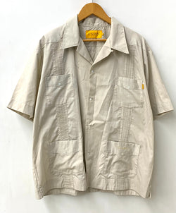 ユニオン UNION キューバシャツ 21S04 半袖シャツ ロゴ ベージュ Lサイズ 201MT-2046