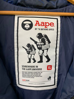 アベイシングエイプ A BATHING APE エーエイプ Aape ベイプ BAPE ダウンジャケット AAPDNM7114XX7 ジャケット ロゴ ネイビー LLサイズ 201MT-912