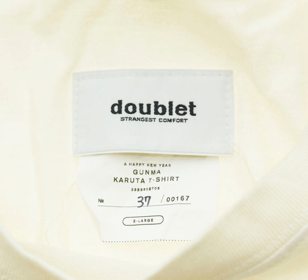 ダブレット doublet  st company GUNMA 半袖Tシャツ アイボリー Tシャツ プリント LLサイズ 103MT-42