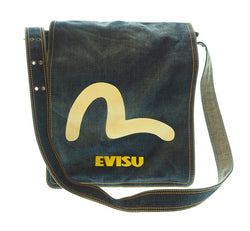 エヴィス EVISU デニムショルダーバッグ カモメ インディゴ ロゴ バッグ メンズバッグ ショルダーバッグ・メッセンジャーバッグ プリント ネイビー 101bag-30