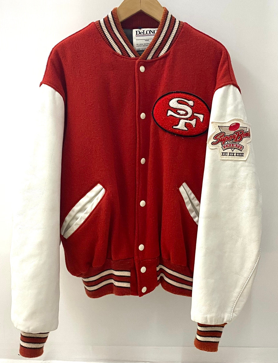 デロング DeLONG 90s スタジャン 49ers ジャケット ロゴ レッド 46 