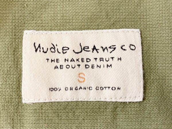 ヌーディージーンズ Nudie Jeans SVANTE SHORT SLEEVE SHIRT BEECH GREEN カーキ系 半袖 シャツ トップス ロゴ  半袖シャツ ロゴ カーキ Sサイズ 101MT-794