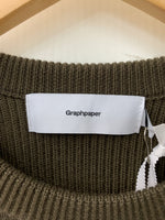 グラフペーパー Graphpaper HIGH DENSITY CREW NECK クルーネックセーター ニット GU193-80084 セーター 無地 カーキ 201MT-479