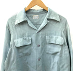 US古着 50s ヴィンテージ Vintage 50s~60s loop collar shirt -jim CLINTON  シャツ 無地 ブルー 201MT-1946