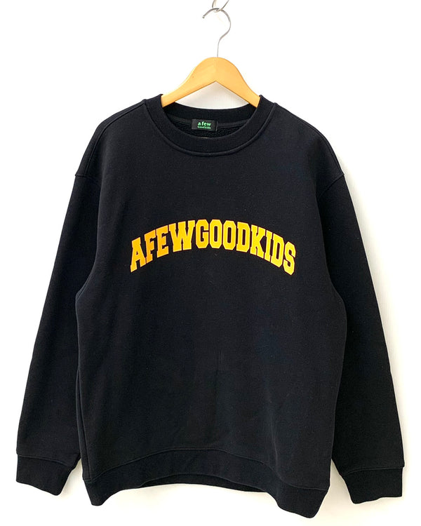 ア フュー グッド キッズ A FEW GOOD KIDS CIRCLE LOGO CREW SWEAT サークルロゴ クルーネック トレーナー スウェット ロゴ ブラック 201MT-1196