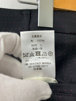 ワコマリア WACKO MARIA ドメール DORMEUIL GUILTY PARTIES ウール ハーパン ショート スラックス ドット柄 ハーフパンツ ストライプ ブラック Lサイズ 201MB-224