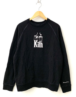 キス KITH クルーネック プルオーバー トレーナー スウェット 刺繍 ブラック Lサイズ 201MT-1081