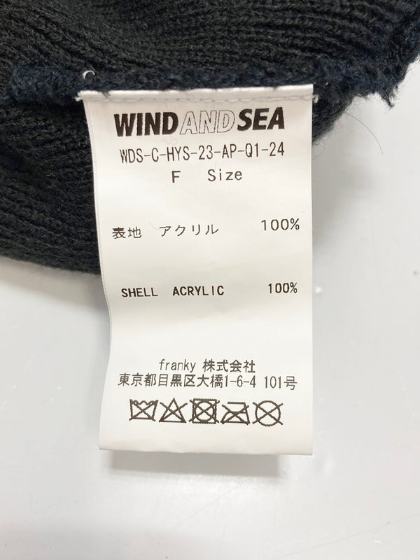 ウィンダンシー WIND AND SEA HYSTERIC GLAM UR X WDS BEANIE ビーニー ブラック系 黒 刺繍ロゴ  帽子 メンズ帽子 ニット帽 ロゴ ブラック 101hat-66