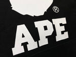 ア ベイシング エイプ A BATHING APE プルオーバー パーカー ブラック系 黒 Made in JAPAN 日本製 001PPG301002X パーカ プリント ブラック Lサイズ 101MT-1534