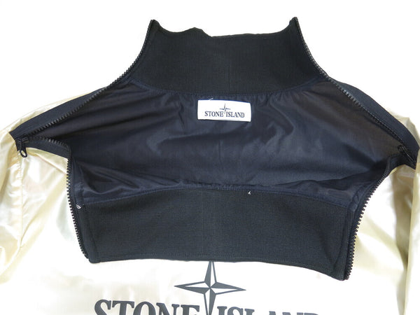 STONE ISLAND レインボーカラー テクニカル ファブリック スウェットシャツ ジャケット JKT トップス ライトアウター レインボークリーム ゴールド ベージュ ロゴ ジップ ファスナー サイズXL メンズ 6915646M1 (TP-781)