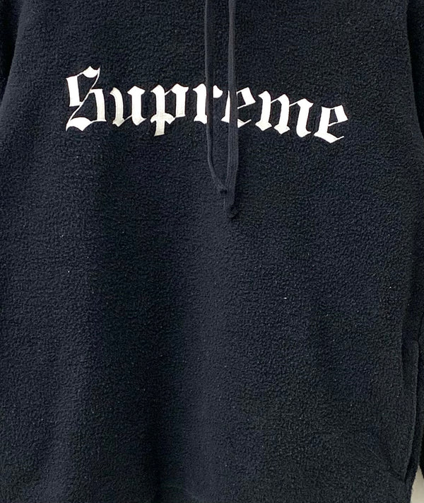 シュプリーム SUPREME 16AW フロントロゴ フリース プルオーバー パーカー  パーカ ロゴ ブラック Sサイズ 201MT-1511