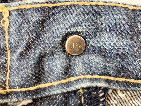 リーバイス Levi's 90S LEVI'S 701XX ビンテージ レプリカ ビックE 赤耳 J22 デニム ジーンズ ボトム DENIM ネイビー系 Made in JAPAN デニム 無地 ネイビー W29L34 101MB-221