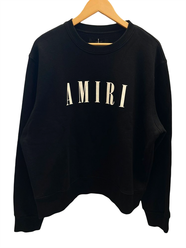 アミリ AMIRI CORE LOGO CREWNECK ロゴ クルーネック プルオーバー トレーナー ブラック系 黒  スウェット ロゴ ブラック Lサイズ 101MT-1527