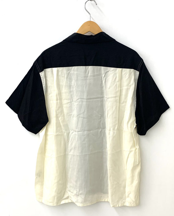 ワコマリア WACKO MARIA ハワイアンシャツ バイカラー 半袖シャツ ストライプ ブラック Sサイズ 201MT-652