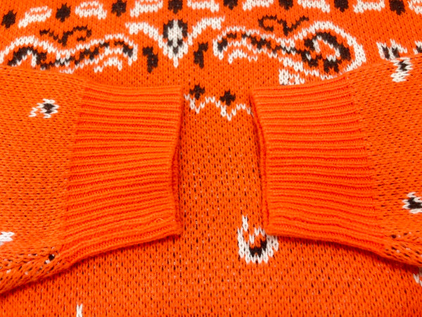 シュプリーム SUPREME Bandana Sweater Orange バンダナ セーター プルオーバー ニット 刺繍ロゴ オレンジ系  セーター 総柄 オレンジ Mサイズ 101MT-1372