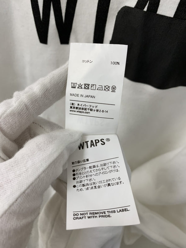 ダブルタップス W)taps 19AW SIDE EFFECT DESIGN LS サイドエフェクトロングTシャツ EX39_COLLECTION ロンT プリント ホワイト 201MT-569