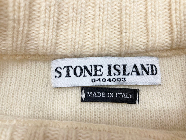 ストーン アイランド STONE ISLAND SPORTSWEAR セーター プルオーバー ニット アイボリー系 Made in ITALY イタリア製  セーター 無地 ホワイト Mサイズ 101MT-1486