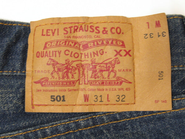 Levi's 501 リーバイス Levis ORIGINAL オリジナル XX ダブルネーム PRESHRUNK JEANS 米国製  タグ付き 501-0128 W31 L32 ジーンズ デニム パンツ メンズ (BT-187)