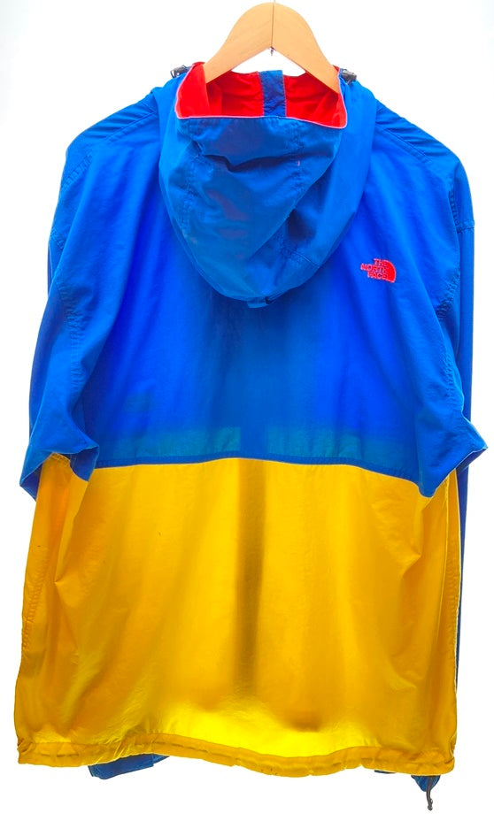 ノースフェイス THE NORTH FACE Compact Jacket コンパクトジャケット ブルー×イエロー 黄 青 ナイロンジャケット フード  ジップ ジャケット NP16970 ジャケット ロゴ ブルー LLサイズ 101MT-528