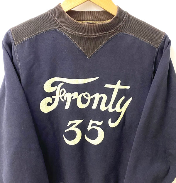 フリーホイーラーズ FREEWHEELERS ATHLETIC SWEAT SHIRTS "Fronty 35 スウェット ロゴ ネイビー 36サイズ 201MT-2024