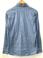 トイズマッコイ TOYS McCOY H.OKAMOTO デニムシャツ 14サイズ 長袖シャツ ロゴ ブルー 201MT-1841