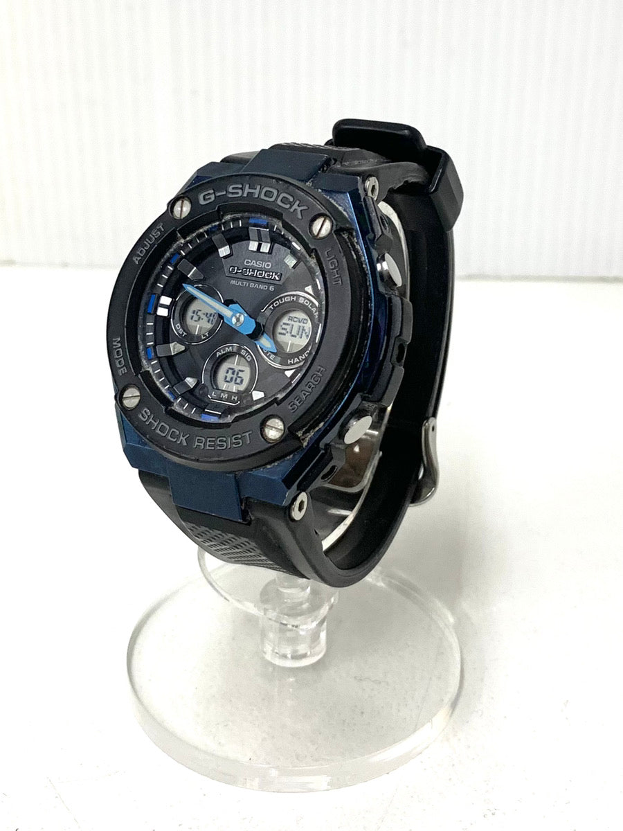 【通販値下】CASIO G-STEEL GST-W300G-1A2ER ブラック ブルー 時計