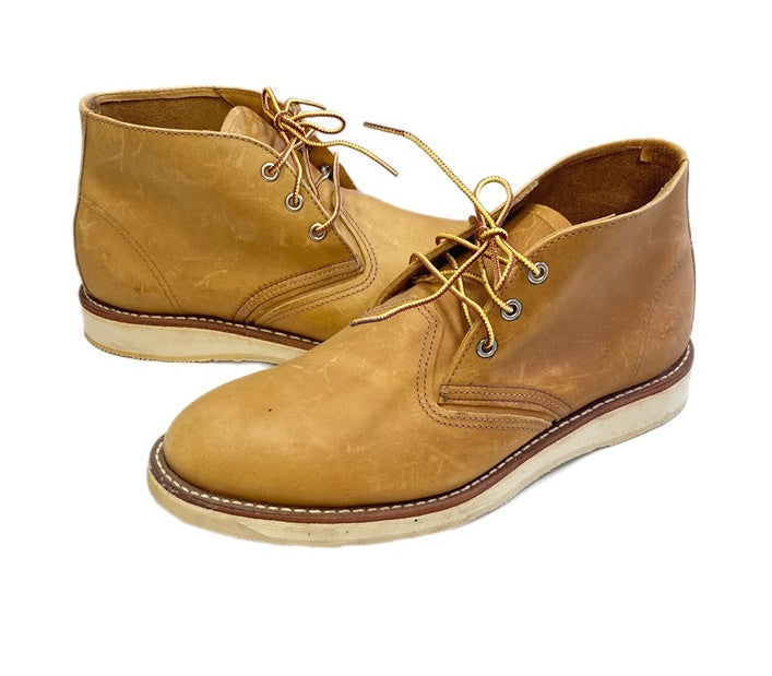 レッドウィング RED WING WORK CHUKKA ワークチャッカブーツ 3ホール レースアップブーツ ライトブラウン系カラー 3140  メンズ靴 ブーツ その他 10D 28cm 101-shoes1309