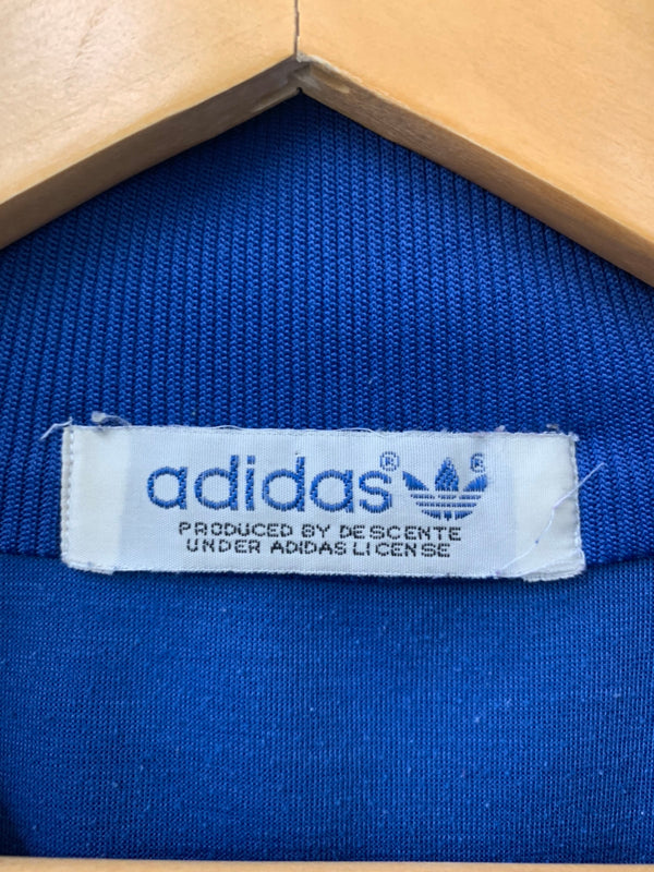 アディダス adidas 80s 80年代 トレフォイルロゴ ジャージ ジップアップ ジャケット 刺繍 ブルー 201MT-930