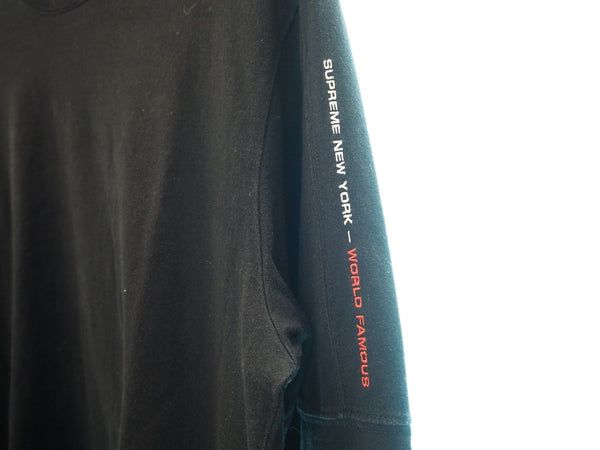 シュプリーム SUPREME ロングスリーブTシャツ 長袖カットソー 黒 袖ロゴ  ロンT ワンポイント ブラック Sサイズ 101MT-509