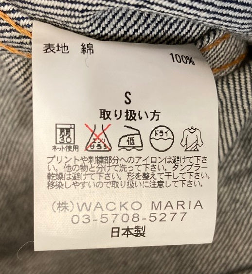 ワコマリア WACKO MARIA THE GUILTY PARTIES OUTRAGEOUS INC デニム ジャケット 刺繍 made in JAPAN トップス ジャケット 刺繍 ネイビー Sサイズ 101MT-579