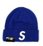 【中古】シュプリーム SUPREME ニューエラ NEW ERA S Logo Beanie 17AW Sロゴ ビーニー 帽子 メンズ帽子 ニット帽 刺繍 ブルー 201goods-142