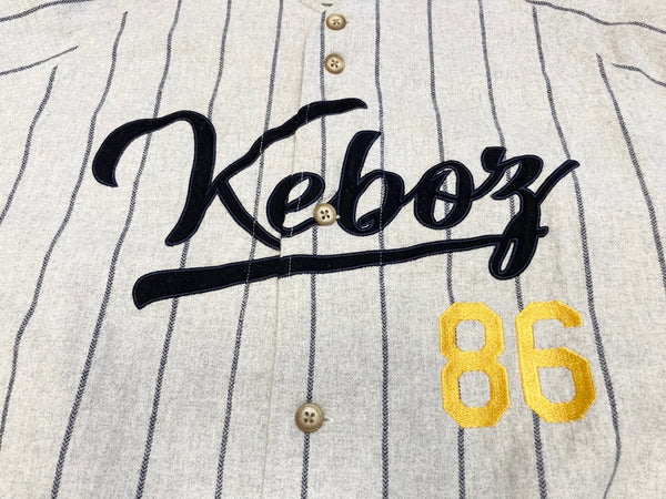 ケボズ KEBOZ POPUP JAPAN TOUR 2021 FREAK’S STORE BASEBALLL SHIRT ベースボール シャツ セットアップ グレー系 ストライプ 213-1037 / 213-1434 スーツ・セットアップ グレー LLサイズ XL 101MB-336