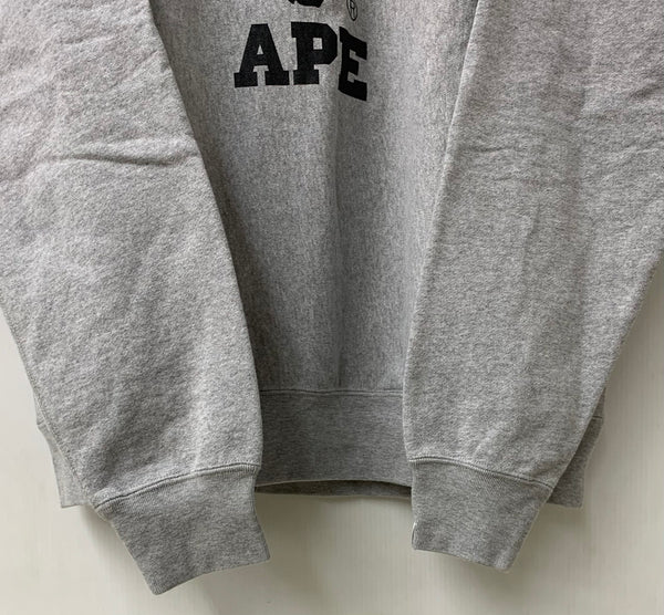 ア ベイシング エイプ A BATHING APE ベイプ BAPE エイプヘッド  パーカ ロゴ グレー Lサイズ 201MT-1985