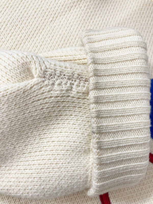 アーダーエラー ADERERROR Slice logo knitwear Ivory セーター トップス ニット 18FW 刺繍 ロゴ アイボリー系 サイズ3 セーター 刺繍 ホワイト 101MT-857