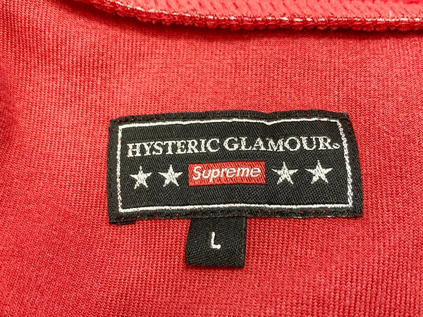 シュプリーム SUPREME HYSTERIC GLAMOUR Velour Track Jacket Red ヒステリック グラマー ベロア ジャージ 赤 ジャケット ロゴ レッド Lサイズ 101MT-1842