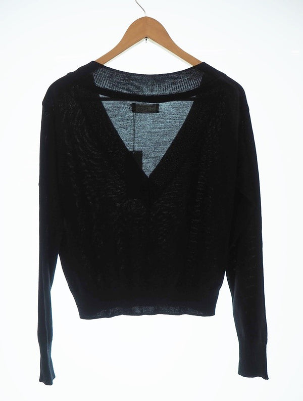 ネオンサイン NEON SIGN V-NECK SWEATER BLK Vネック セーター 長袖カットソー 薄手ニット トップス サイズ44 黒 日本製 713 セーター 無地 ブラック 101MT-451