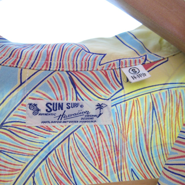 サンサーフ SUN SURF アロハシャツ カジュアルシャツ オープンカラーシャツ BANANA LEAF バナナリーフ 半袖シャツ トップス  日本製 SS30107 半袖シャツ 総柄 イエロー Sサイズ 101MT-1061