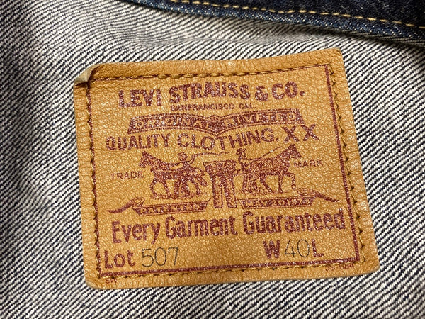 リーバイス Levi's 507 デニムジャケット 71507-XX J22 2nd Made in JAPAN 日本製 Lot 507 ビックE サイズ 40 ジャケット 無地 ネイビー 101MT-1777