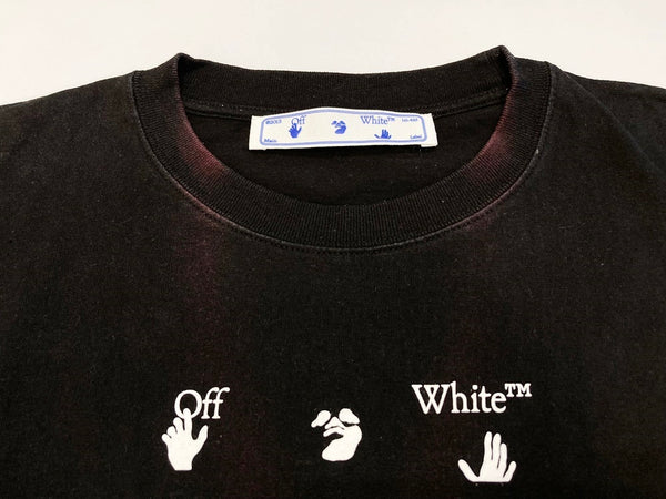 オフホワイト OFF WHITE Off-White 半袖 クルーネック トップス ブラック系 黒  OMAA038S21JER003 Tシャツ プリント ブラック Sサイズ 101MT-1660