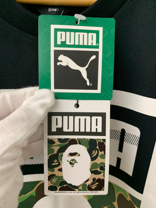 アベイシングエイプ A BATHING APE × プーマ PUMA Bape Logo SS Tee ロゴ Tシャツ カモフラージュ・迷彩 ブラック Sサイズ 201MT-1122