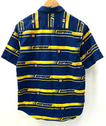 シュプリーム SUPREME 18ss Striped Racing Work Shirt 半袖シャツ ロゴ ネイビー Mサイズ 201MT-1945