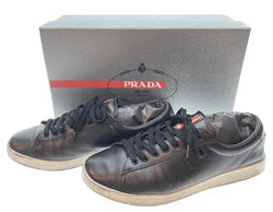 プラダ PRADA 型押しロゴ入り スニーカー シューズ PRADA SPORT プラダスポーツ ローカット ブラック 黒 4E 2860 メンズ靴 スニーカー ブラック 101-shoes436