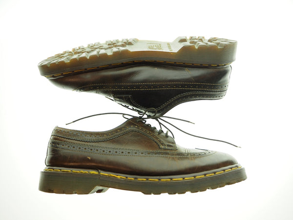 ドクターマーチン Dr.Martens 3989 イエローステッチブローグシューズ ウィングチップ こげ茶 サイズ：10 メンズ靴 ブーツ その他 ブラウン 101-shoes379