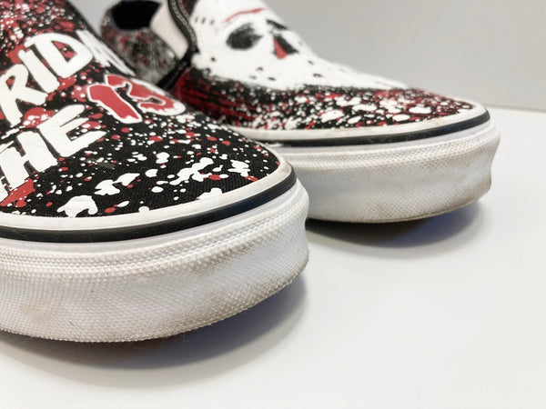 ヴァンズ VANS バンズ FRIDAY THE13TH 13th ペイント Classic Slip On Jason Voorhees Mens クラシックスリップオン シューズ ブラック系 黒 721356 メンズ靴 スニーカー ブラック 27.5cm 101-shoes995