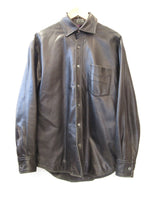 Paul Smith Collection ポールスミス コレクション レザー シャツ ジャケット ブラック 羊革 サイズM メンズ (TP-662)