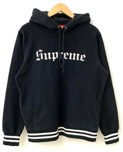 シュプリーム SUPREME 16AW フロントロゴ フリース プルオーバー パーカー  パーカ ロゴ ブラック Sサイズ 201MT-1511