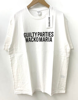 ワコマリア WACKO MARIA  GUILTY PARTIES 22ss WASHED HEAVY WEIGHT CREW NECK T-SHIRT  22SSE-WMT-WT01 Tシャツ ロゴ ホワイト Lサイズ 201MT-1650