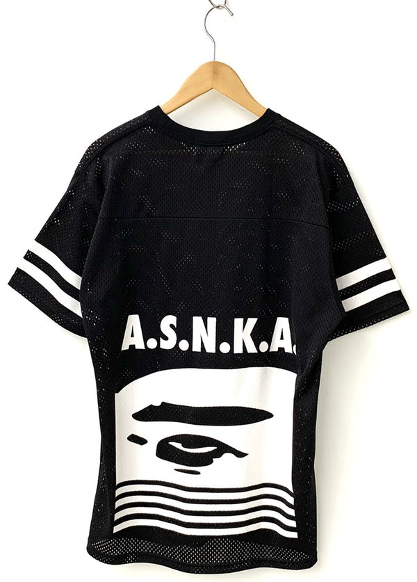 アベイシングエイプ A BATHING APE メッシュ Tee ゲームシャツ Tシャツ プリント ブラック LLサイズ 201MT-524